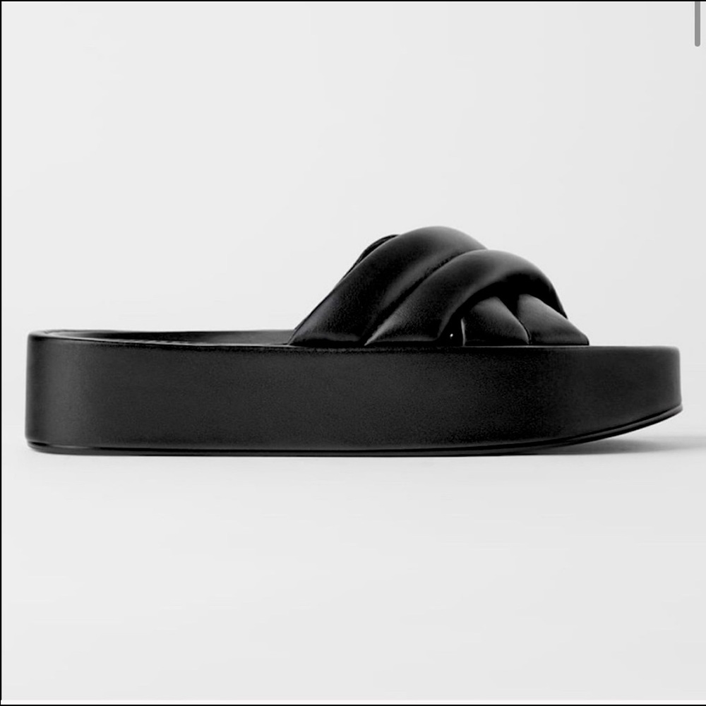 Zara quilted leather slides